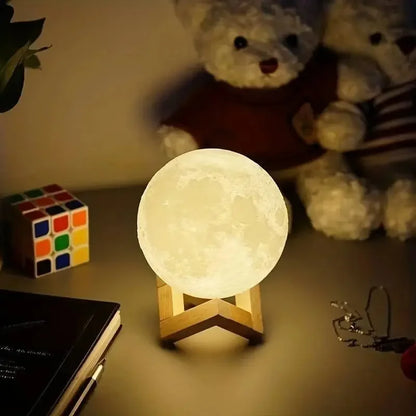 1 LED Moon Light Galaxy Light, DIY Moon Night Light, Girl, Boy, Child, Woman Birthday Gift, Bedroom Decoration (Warm Light)